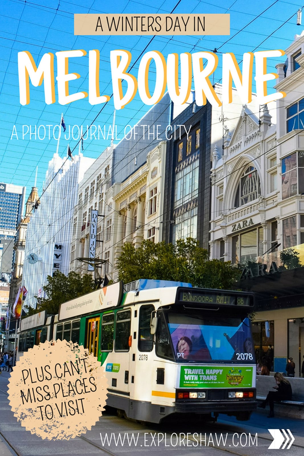 Exploring Melbourne on a sunny winters day - a photo journal.
#Australia #Melbourne #Victoria